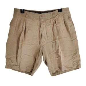 Tommy Bahama Pure Silk Pleated Shorts Mens 38 Brown Casual Vacation (37x8)
